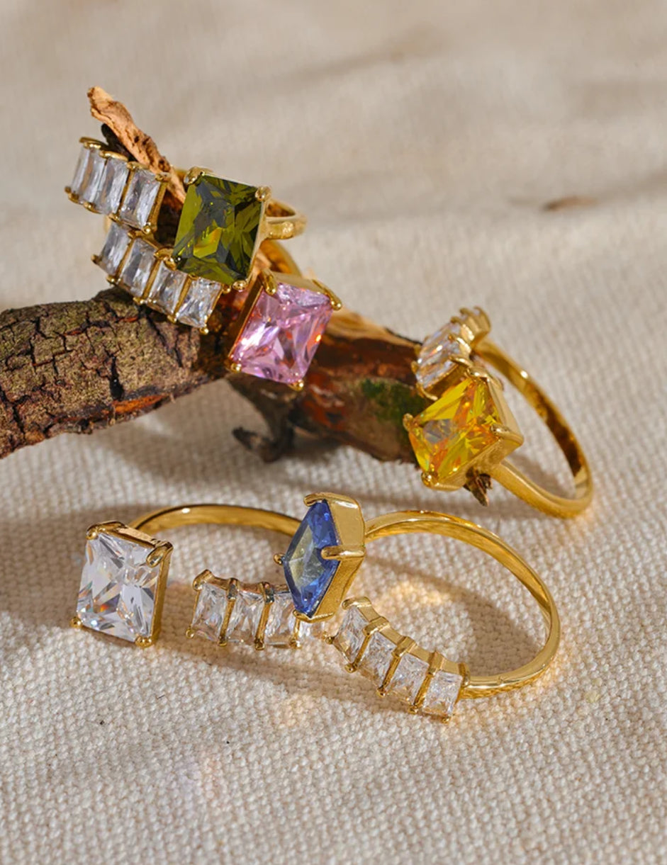 Square Crystal Ring