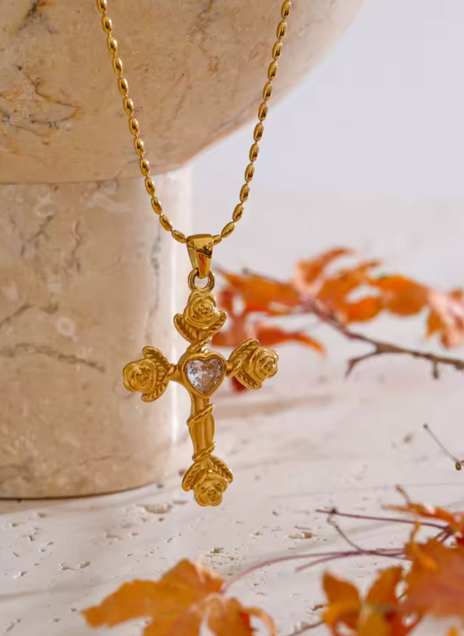 Rose Flower Cross