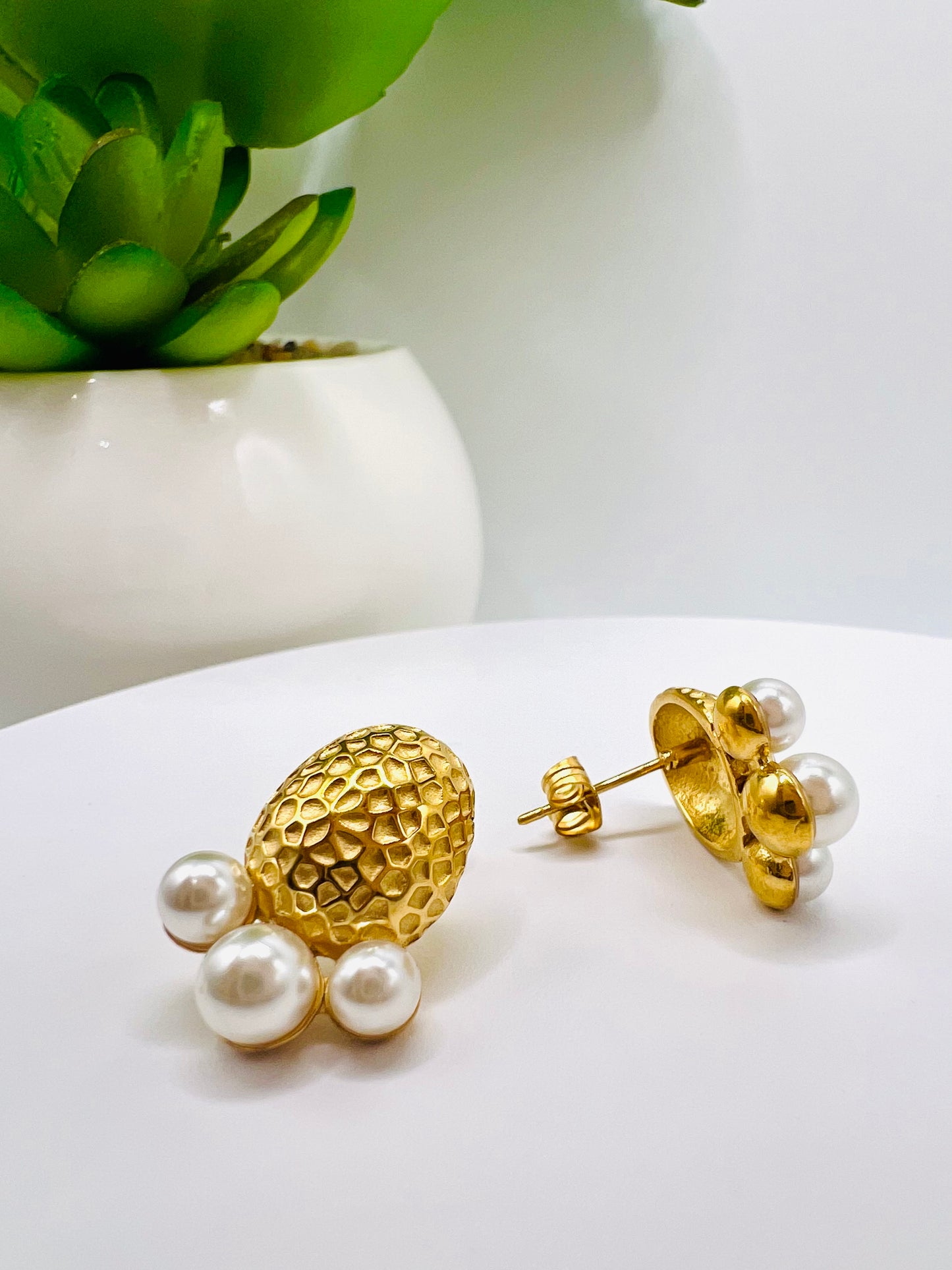 Three Pearls Studs