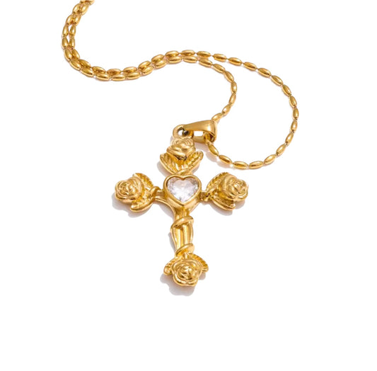 Rose Flower Cross