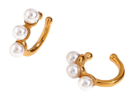 3 pearls Ear Cuff