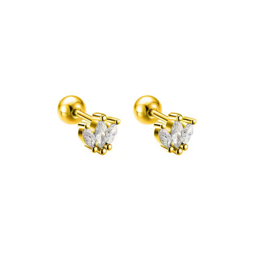 Piercing Triple Hojita con bolita
