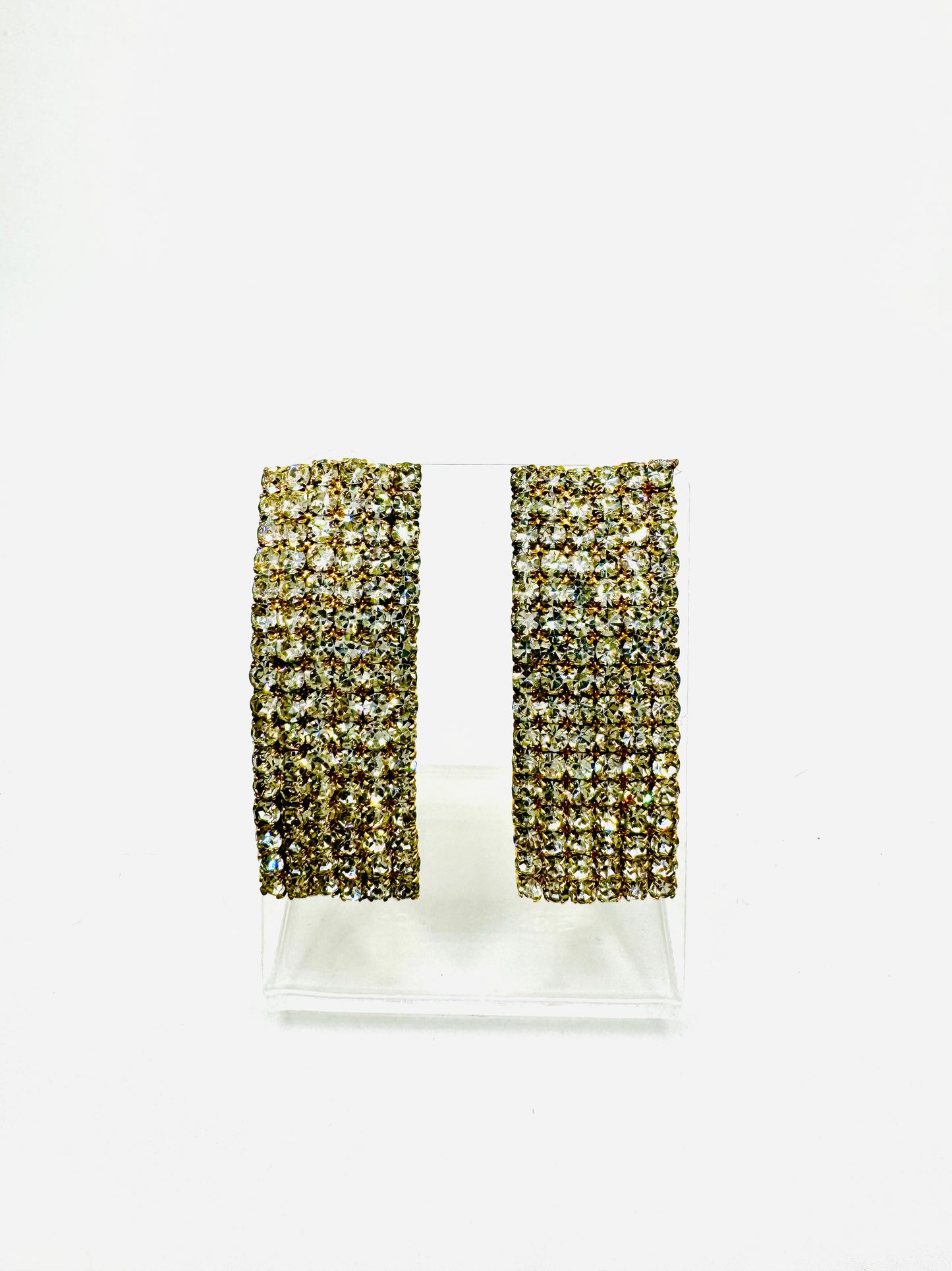 Rectangular Crystal Studs Dorados