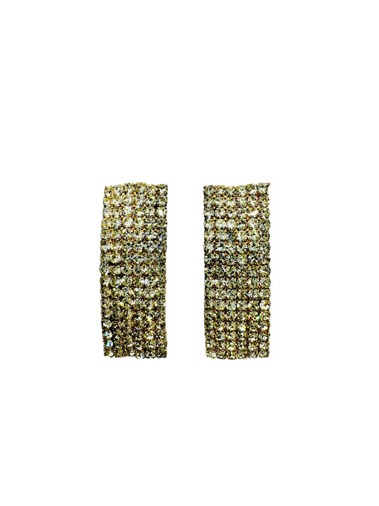 Rectangular Crystal Studs Dorados