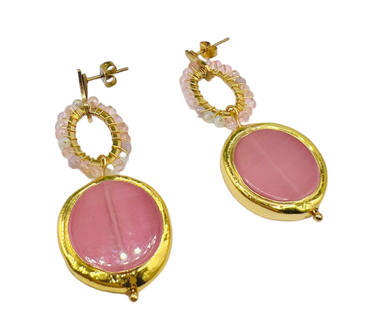 Unique Pink Baroque Earrings